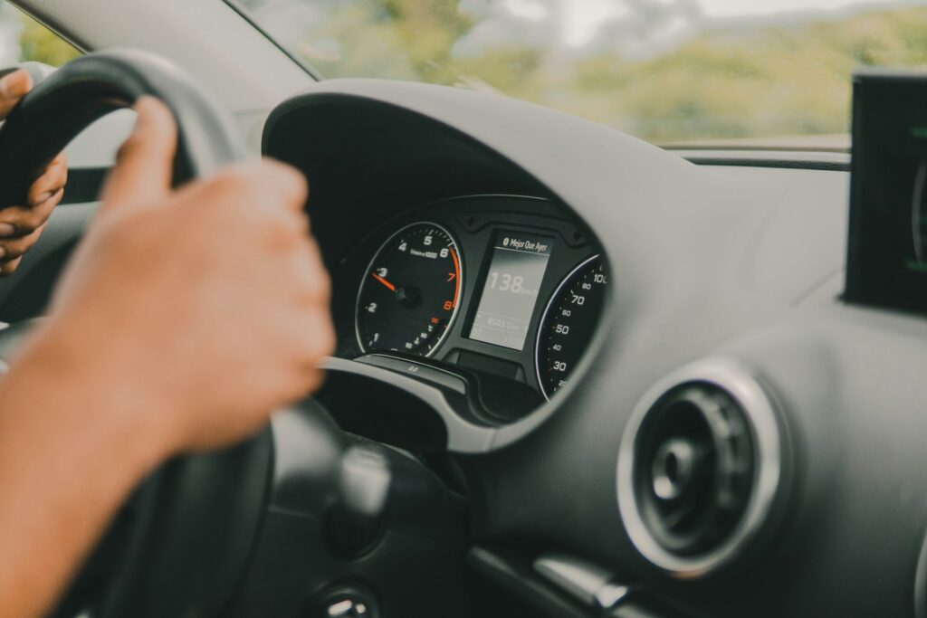 person driving vehicle